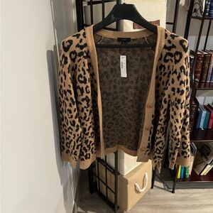 J. Crew Leopard Print Cardigan - Tan and Black